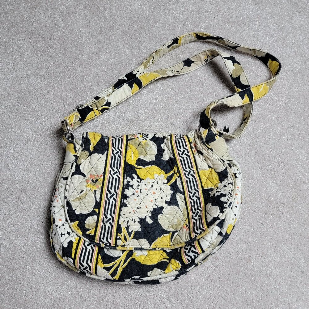 Vera Bradley Yellow Dogwood Pattern Crossbody or Shoulder Bag